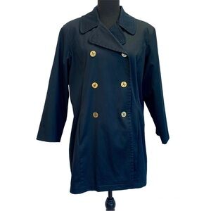 LIZ Claiborne navy blue nautical trenchcoat Sz M
